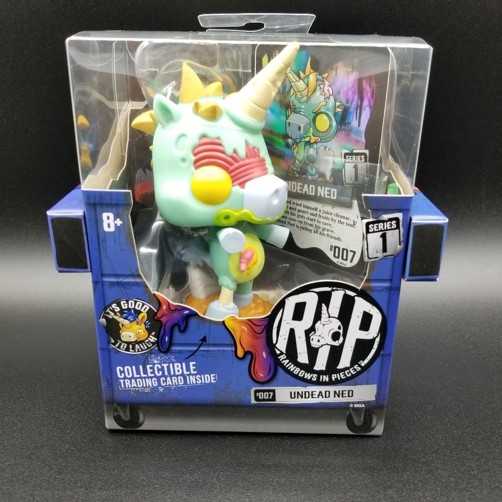 Undead Ned RIP Rainbows in Pieces Dead Unicorn #007 Series 1 Toy with Card New